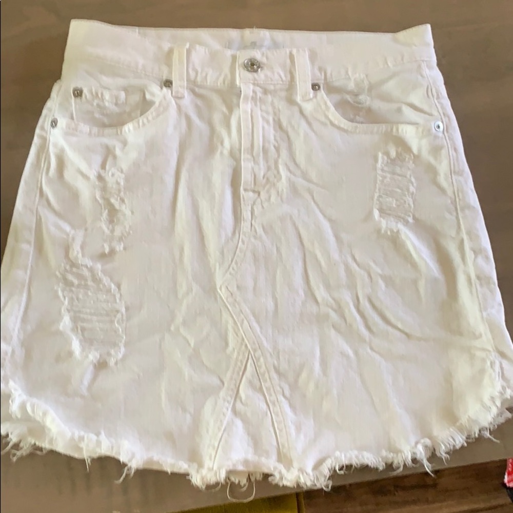 7 for all mankind distressed skirt